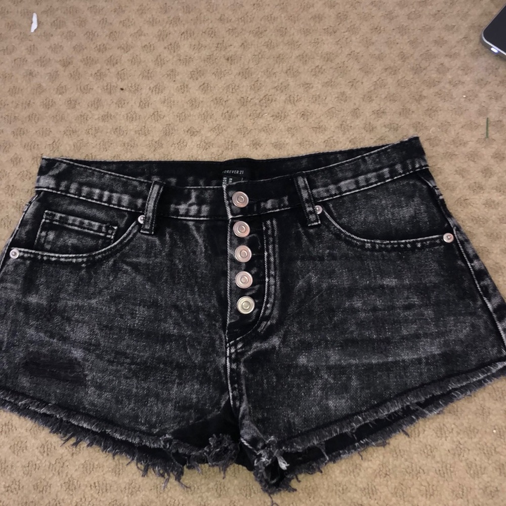 High-Waisted Black Shorts